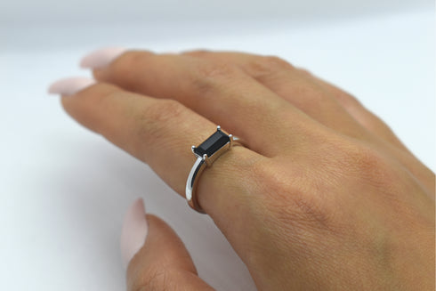 Ameya अमेय | Onyx | Ring | Silber | Rhodiniert